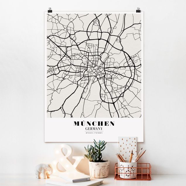 Dekoracja do kuchni City Map Munich - Klasyczna