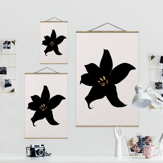Czarno białe obrazki Graficzny świat roślin - Orchidea czarno-złota
