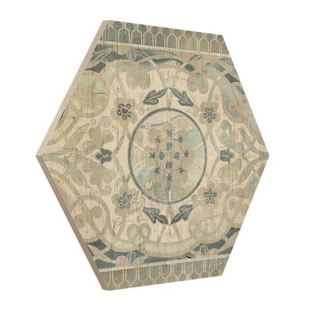 Obraz heksagonalny z drewna - Panel drewniany Persian Vintage I