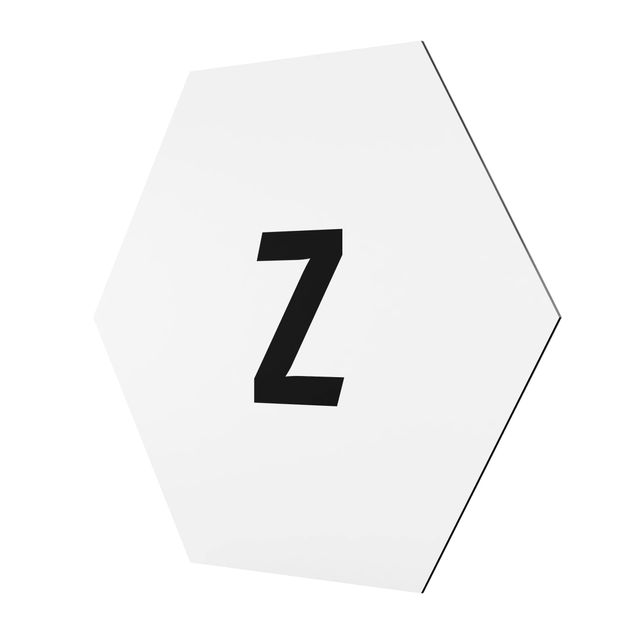 Obraz heksagonalny z Alu-Dibond - Biała litera Z