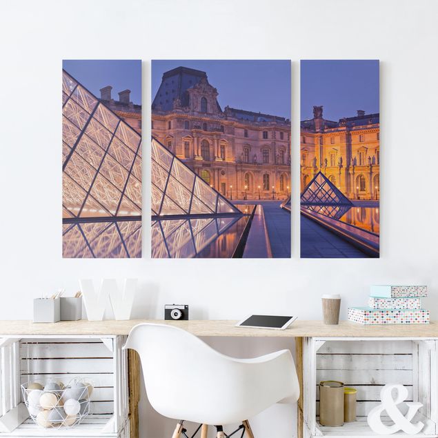 Obrazy do salonu nowoczesne Louvre Paryż nocą