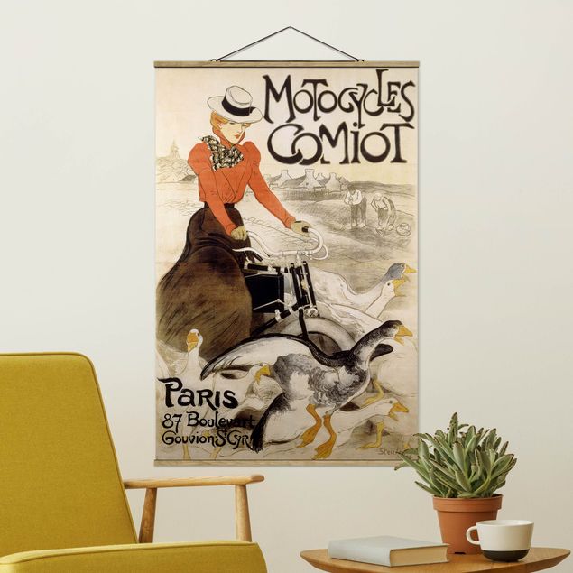 Obrazy samochody Théophile-Alexandre Steinlen - Plakat reklamowy motocykli Comiot