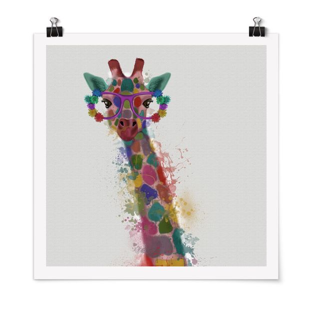 Zwierzęta obrazy Rainbow Splash Żyrafa
