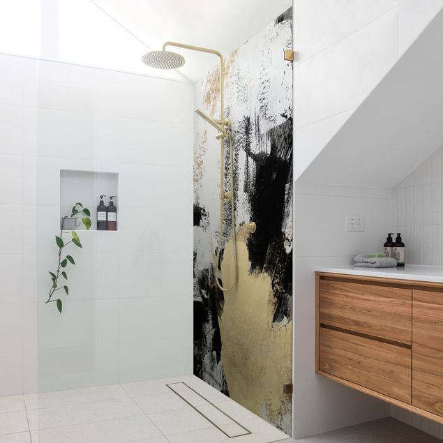 Tylna ścianka prysznicowa - Golden Collage