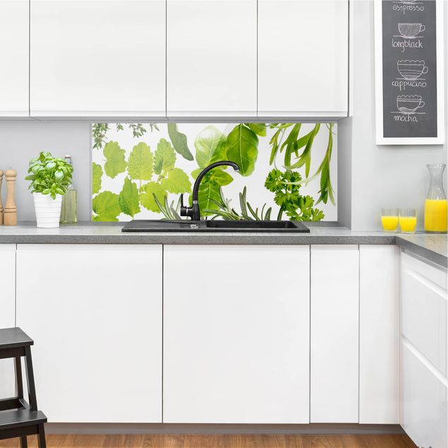 Panele szklane do kuchni Różne zioła