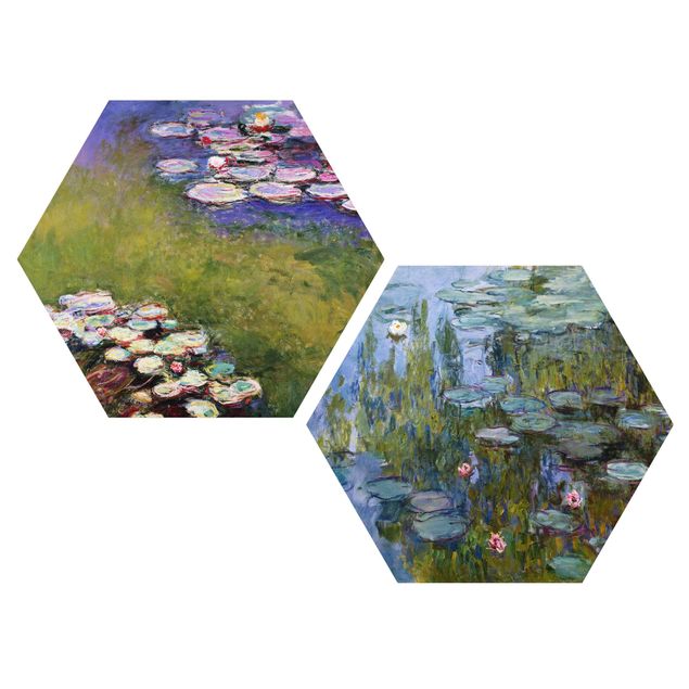 Obraz heksagonalny z Forex 2-częściowy - Claude Monet - Zestaw lilii wodnych