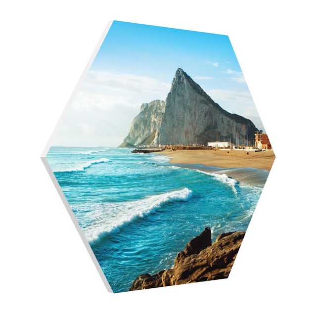 Obrazy z górami Gibraltar nad morzem