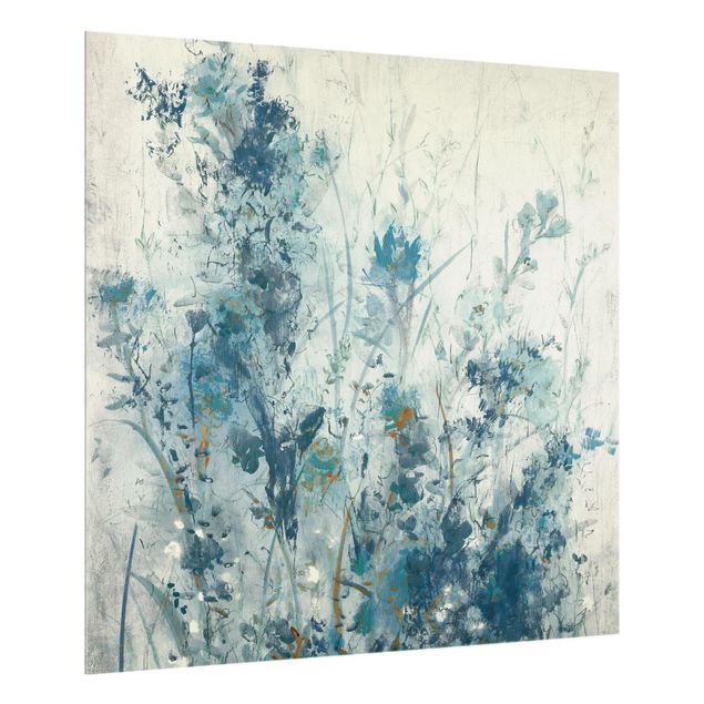 Panel szklany do kuchni - Błękitna wiosenna łąka I