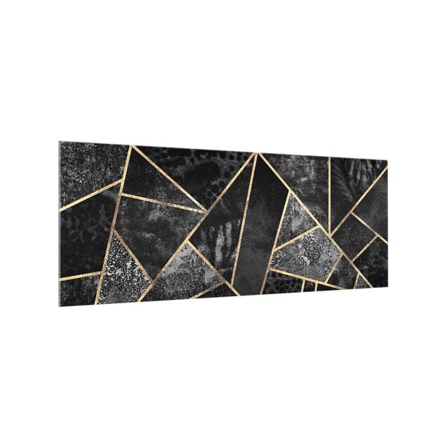 Panel szklany do kuchni Szare trójkąty złote