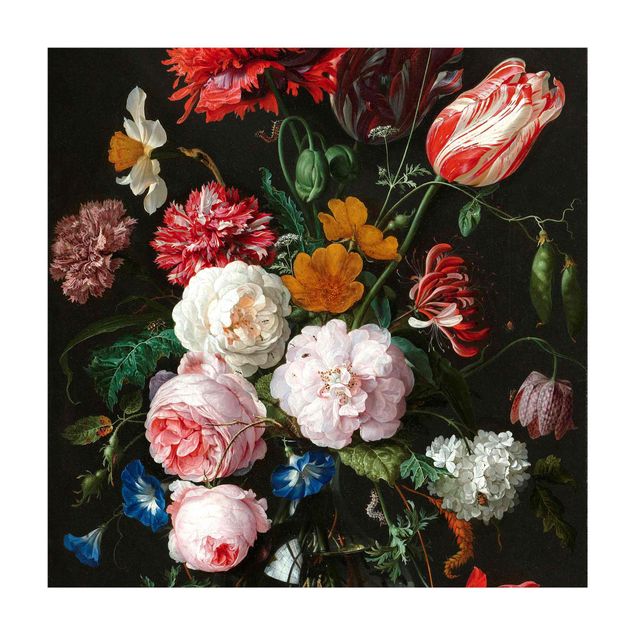 dywan w kwiaty Jan Davidsz de Heem - Martwa natura z kwiatami w szklanym wazonie