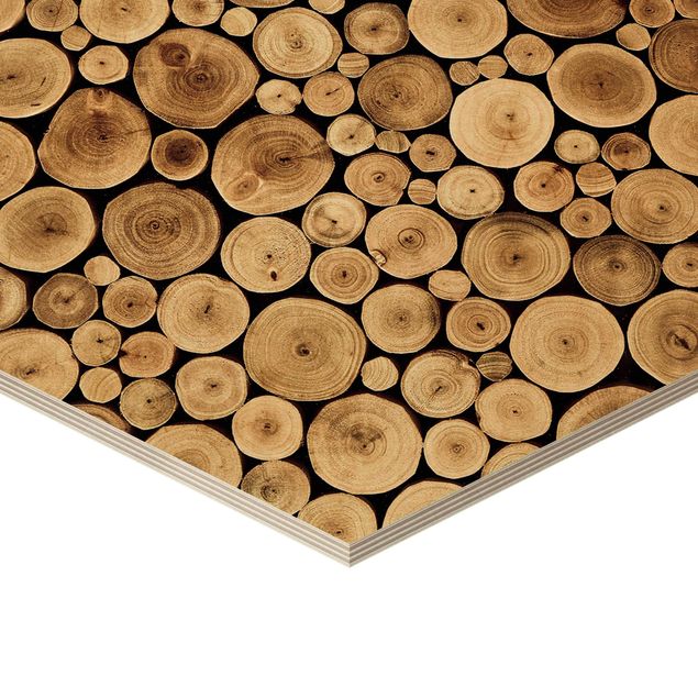 Obraz heksagonalny z drewna - Drewno opałowe dla domu