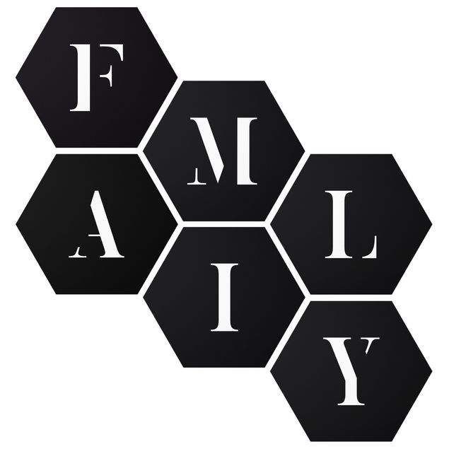 Obrazy rodzina Litery FAMILY Biały zestaw II