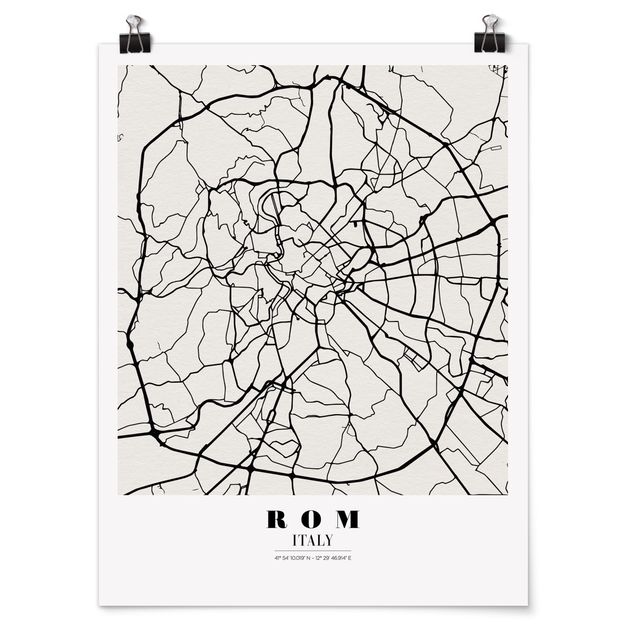 Obrazy z napisami City Map Rome - Klasyczna