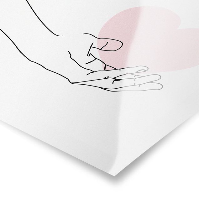 Obrazy o miłości Ręka z sercem Line Art