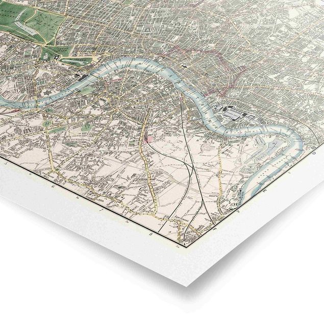 Obrazy Londyn Mapa miasta w stylu vintage Londyn