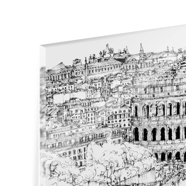 Panel szklany do kuchni - Studium miasta - Rzym