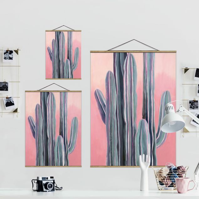 Obrazy na ścianę Kaktus na różowo I