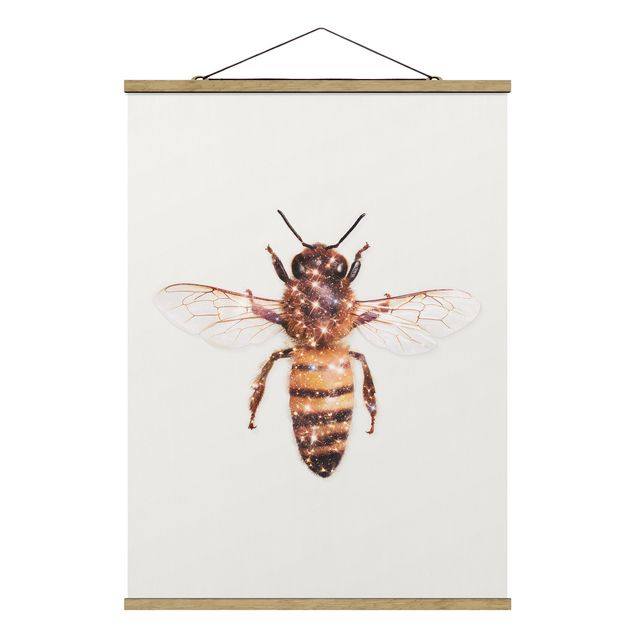 Zwierzęta obrazy pszczoła z brokatem