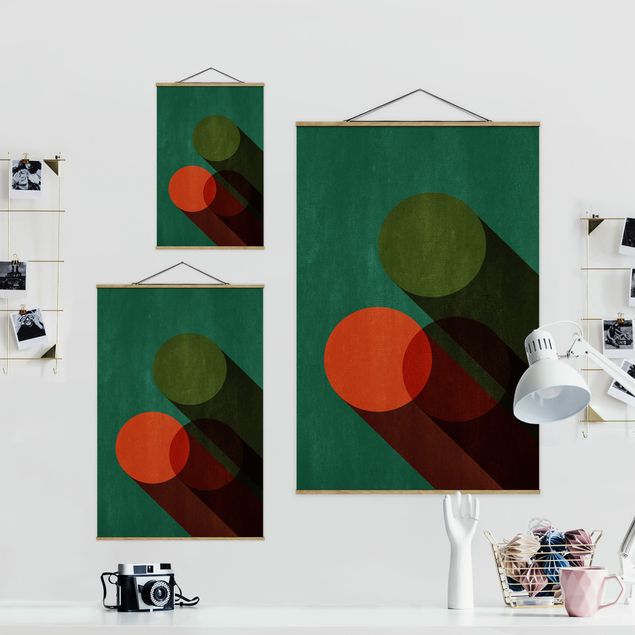 Obrazy artystów Kształty abstrakcyjne - koła w zieleni i czerwieni