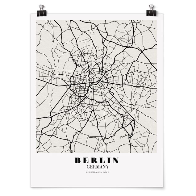 Nowoczesne obrazy City Map Berlin - Klasyczna