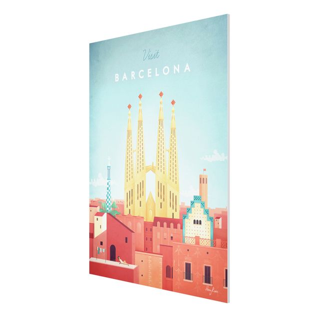 Obraz vintage Plakat podróżniczy - Barcelona