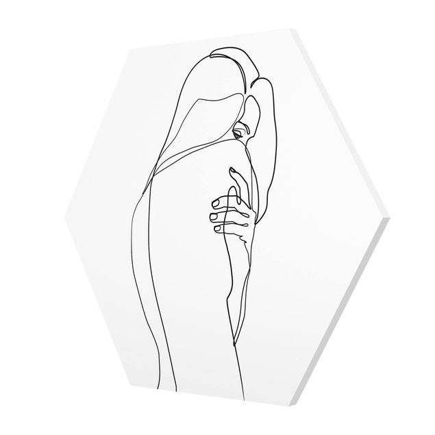 Obrazy na ścianę akt Line Art Woman Nude Shoulder czarno-biały