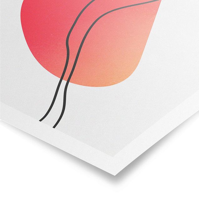 Obraz różowy Abstrakcyjne kształty - Czarne słońce