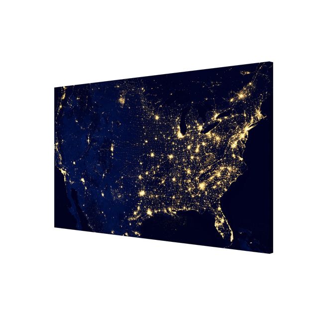 Nowoczesne obrazy NASA Fotografia USA z góry w nocy