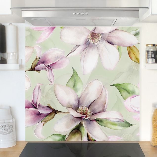 Dekoracja do kuchni Magnolia Illustration On Mint Green