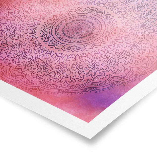 Obrazy artystów Akwarela Mandala różowo-fioletowa