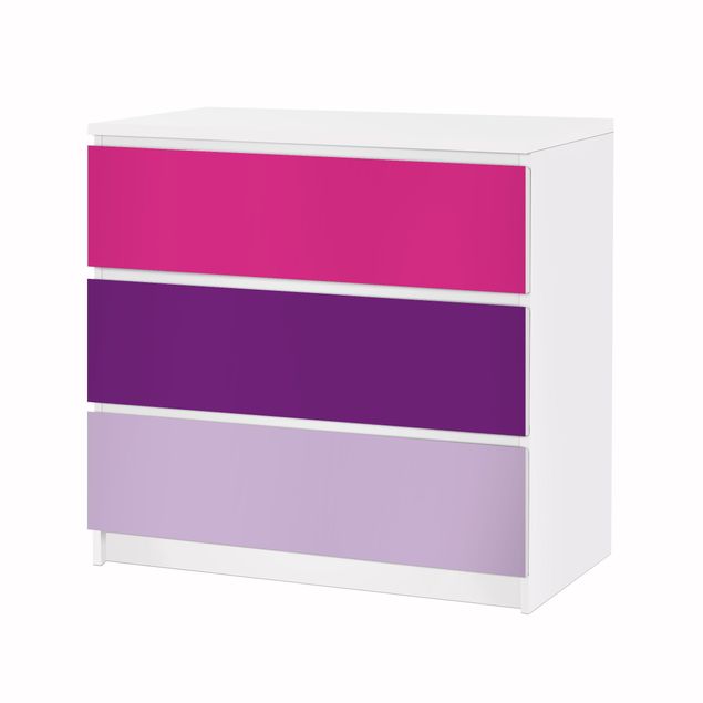 Okleina meblowa IKEA - Malm komoda, 3 szuflady - Zestaw kolorów Girly