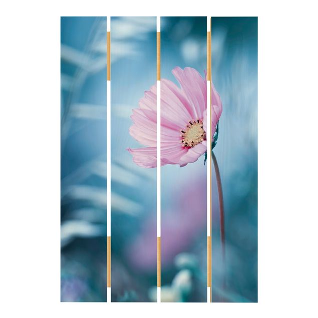 Obraz z drewna - Kwiat w pastelach