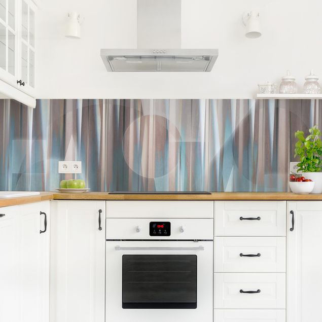 Panele szklane do kuchni Geometrical Shapes In Copper And Blue