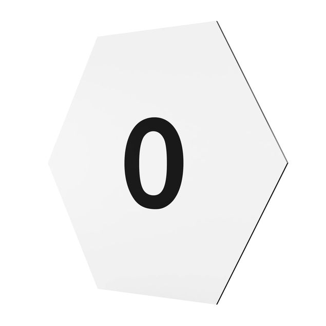 Obraz heksagonalny z Alu-Dibond - Biała litera O