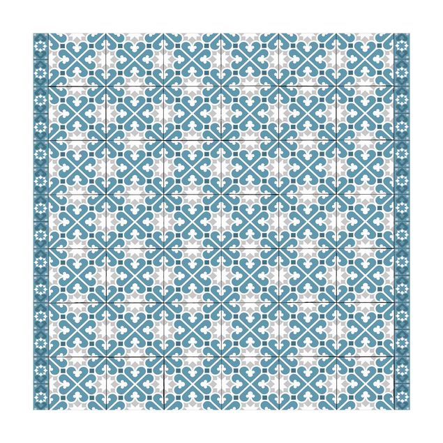nowoczesny dywan Płytka geometryczna Mix Serc Niebieski Szary
