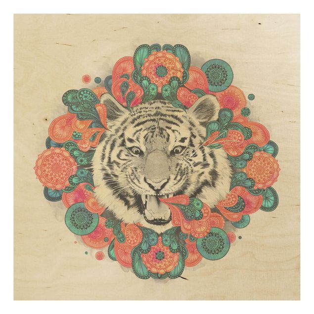 Obrazy Ilustracja tygrysa Rysunek mandala paisley