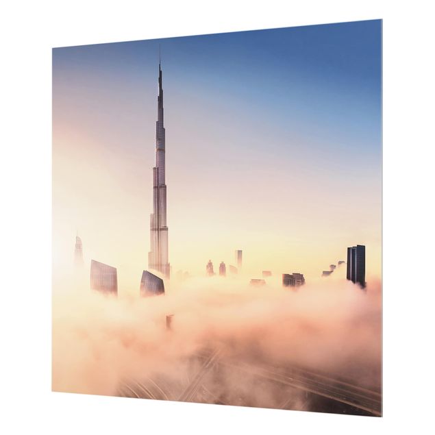 Panel szklany do kuchni - Niebiańska panorama Dubaju