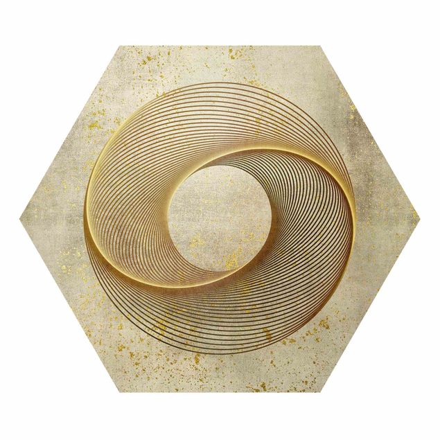 Andrea Haase obrazy  Koło sztuki liniowej Spirala złota