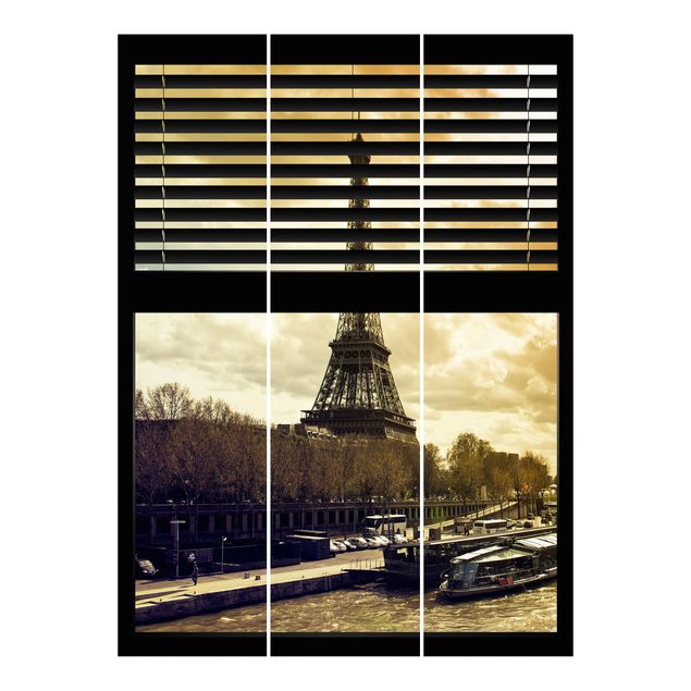 żaluzje panelowe Zasłony widokowe na okna - Paryż Wieża Eiffla Zachód słońca