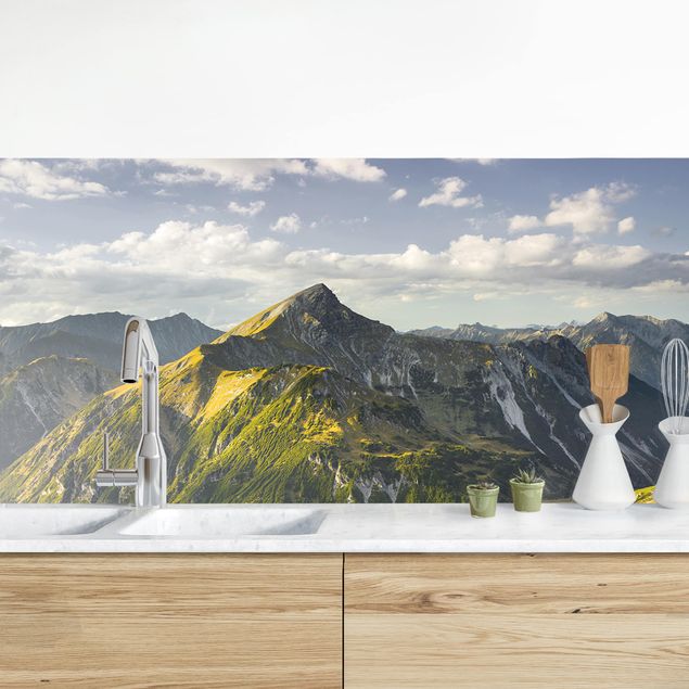 Dekoracja do kuchni Góry i dolina w Alpach Lechtalskich w Tyrolu