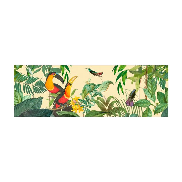 dywan las Kolaże w stylu vintage - Tukan w dżungli