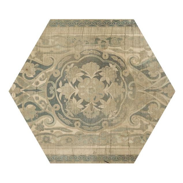 Obraz heksagonalny z drewna - Panel drewniany Persian Vintage IV