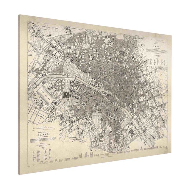 Dekoracja do kuchni Mapa miasta w stylu vintage Paryż