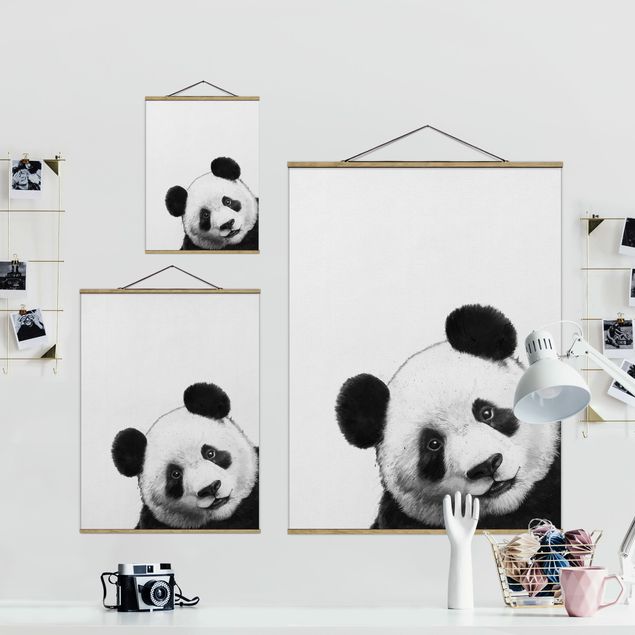 Obrazy panda Ilustracja Panda Czarno Biała Malarstwo