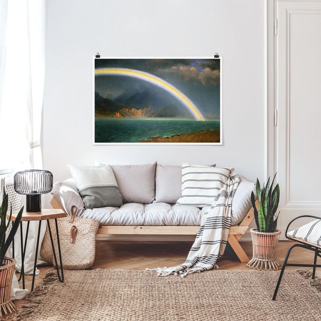 Obrazy do salonu Albert Bierstadt - Tęcza nad jeziorem Jenny Lake
