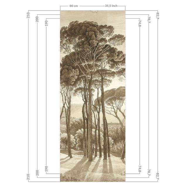Tylna ścianka prysznicowa - Hendrik Voogd Landscape With Trees In Beige