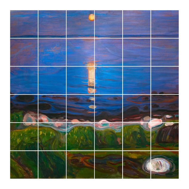 Naklejka na płytki - Edvard Munch - Letnia noc nad morzem
