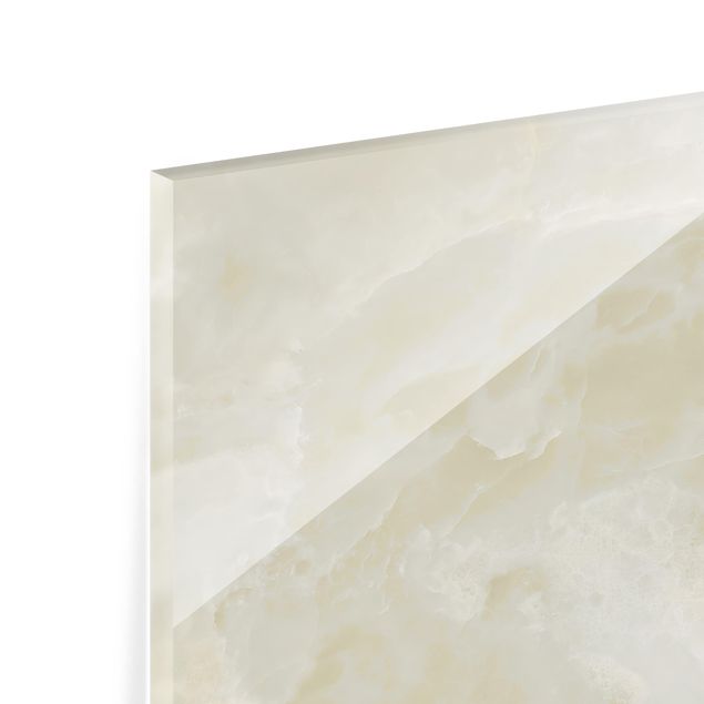 Panel szklany do kuchni - Onyksowy krem marmurowy