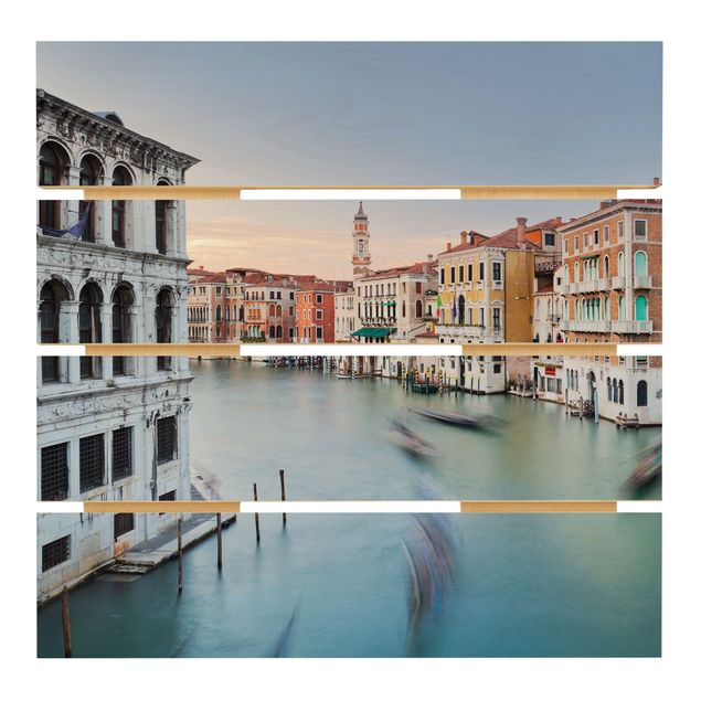 Obrazy drewniane Canale Grande Widok z mostu Rialto Wenecja