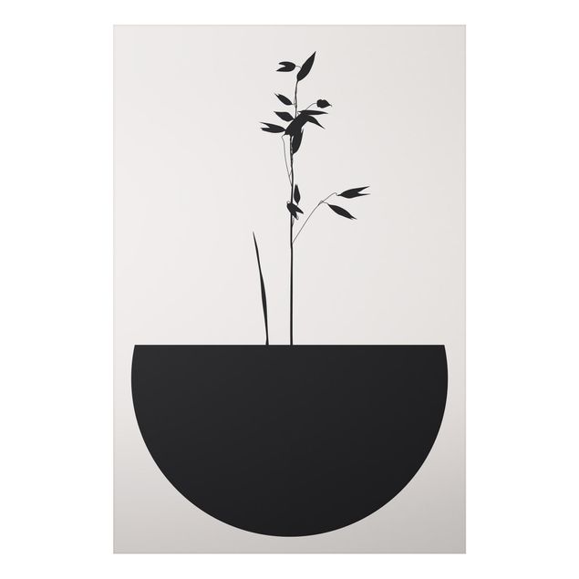 Obrazy do salonu Graficzny świat roślin - Delikatny wzrost